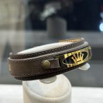 دستبند چرم طرح تاج کد 06